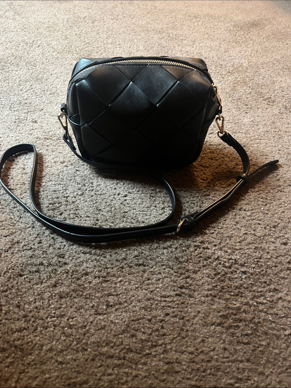 a new day Black Woven Crossbody Bag